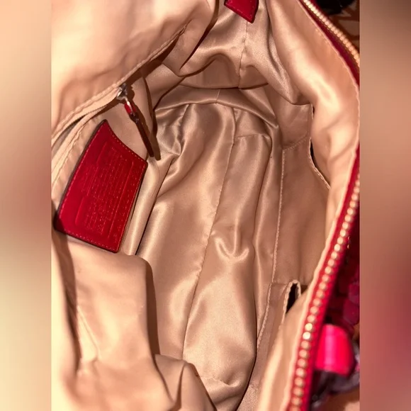 Coach Madison Gathered Leather Sophia Satchel & Shoulder Bag 18620 Red - Picture 13 of 14